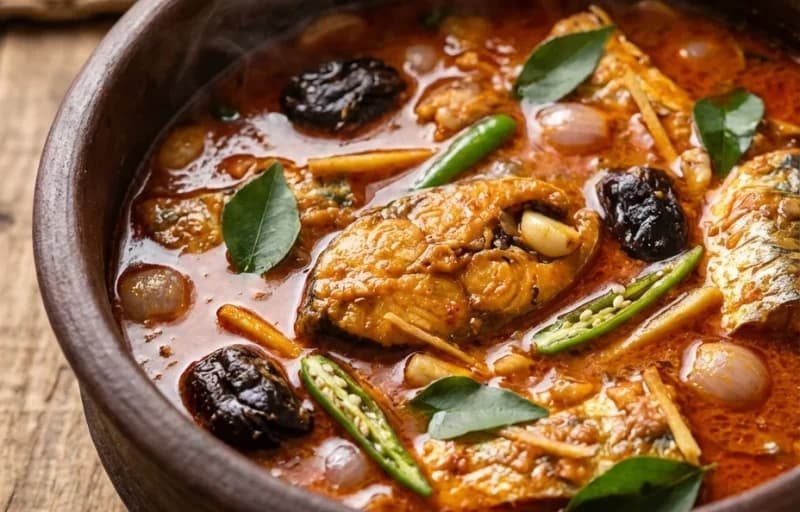 Ayala Curry, Matta Rice, Payar Thoran and Kerala Pulissery - Recipe 1