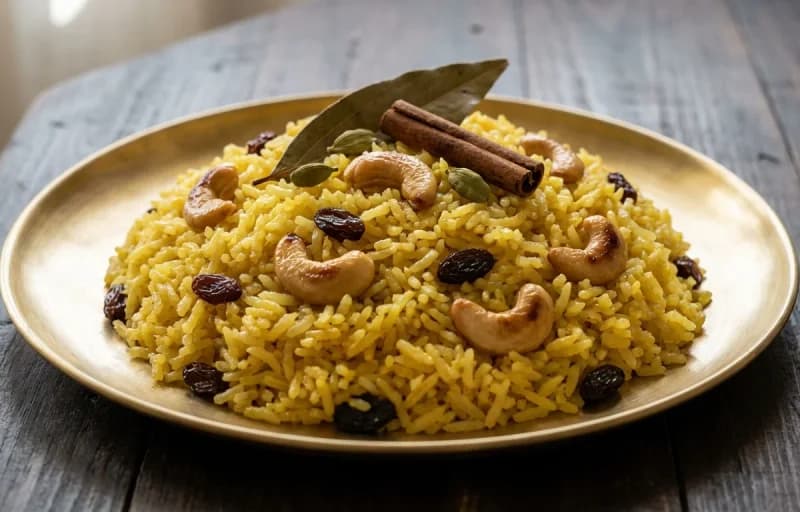 Basanti Pulao with Bengali Aloor Dum - Recipe 1