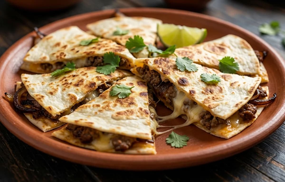 Beef and Onion Quesadillas