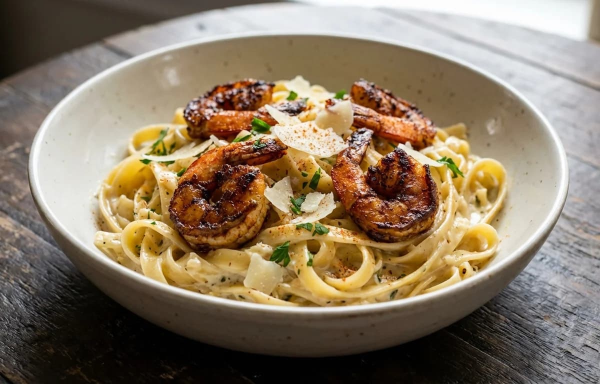 Blackened Shrimp Alfredo
