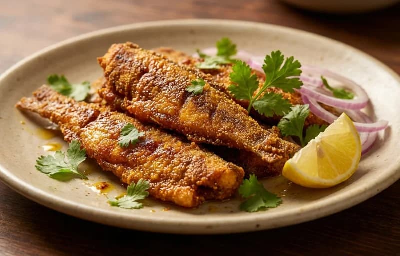 Bombil Fry, Tandlachi Bhakri and Coconut Prawn Curry - Recipe 1