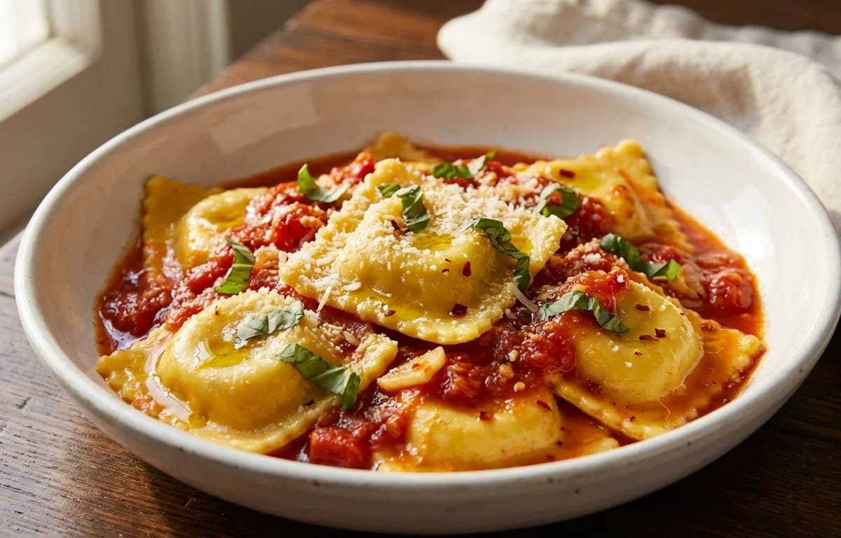 Cheese Ravioli with Marinara Sauce