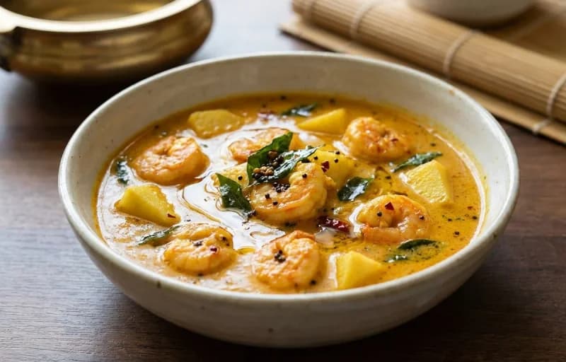 Chemmeen Manga Curry, Matta Rice and Avial - Recipe 1