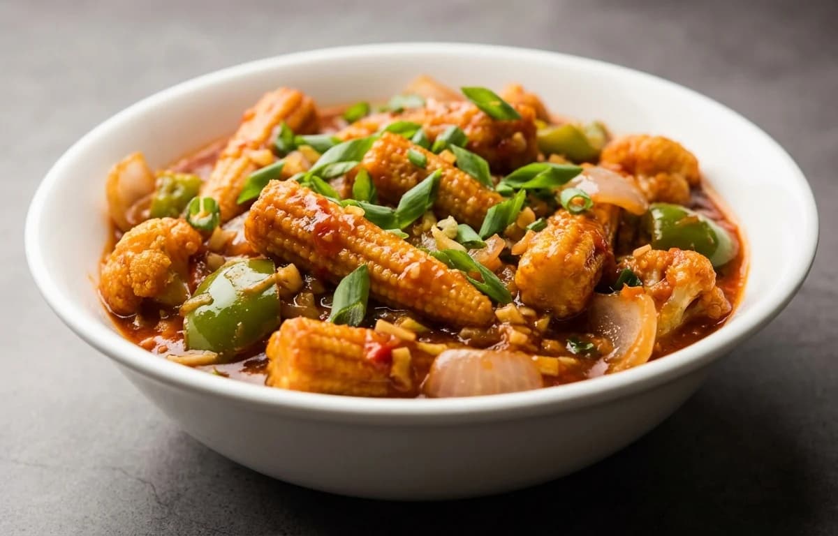 Chilli Baby Corn Gravy