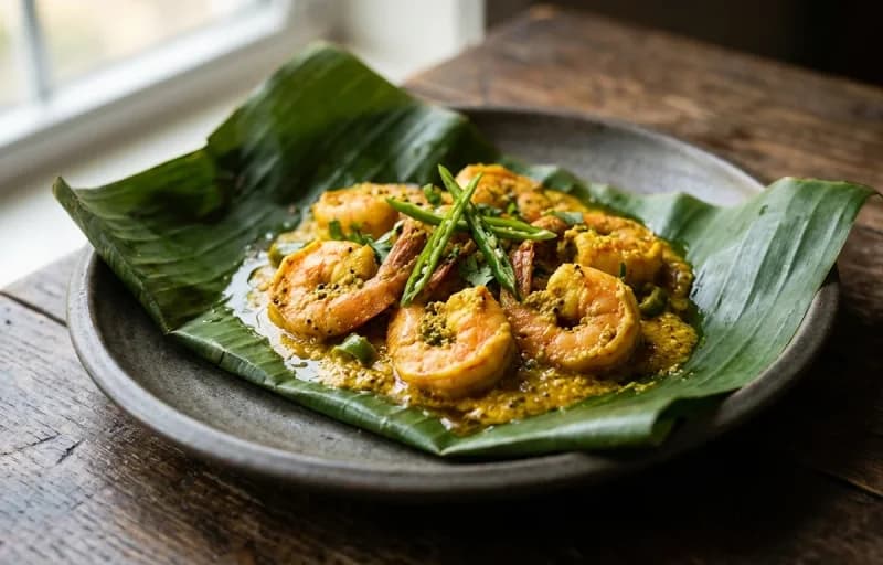 Sada Bhat with Chingri Paturi - Recipe 2