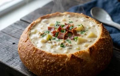 Clam Chowder in a Bread Bowl