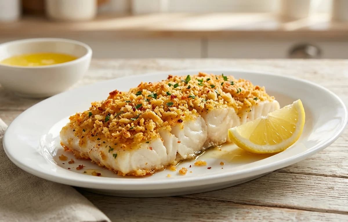 Cod with Cracker Topping