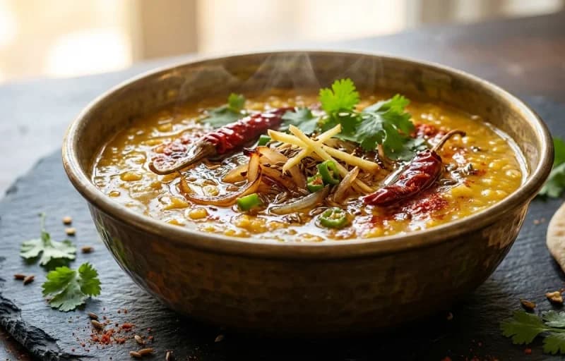 Dal Tadka, Phulka and Kachumber Salad - Recipe 1