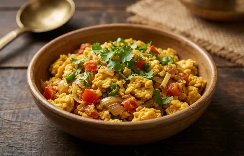 Ghugni, Dim er Bhurji and Pauruti - Recipe 2