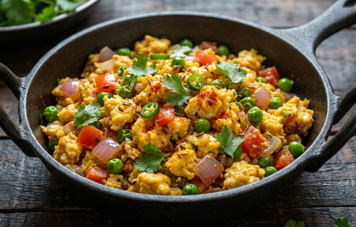 Egg Bhurji with Peas