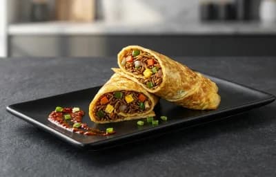 Egg Fried Rice Omelette Wrap