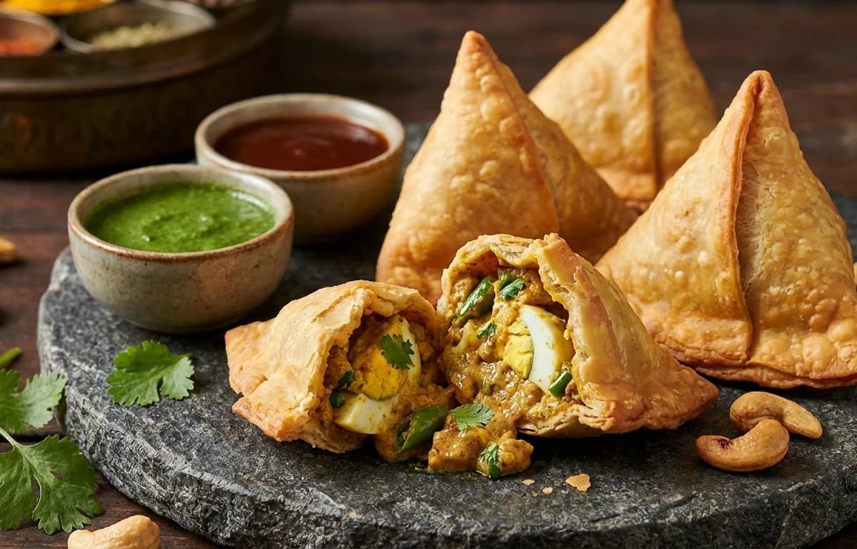 Egg Korma Samosa