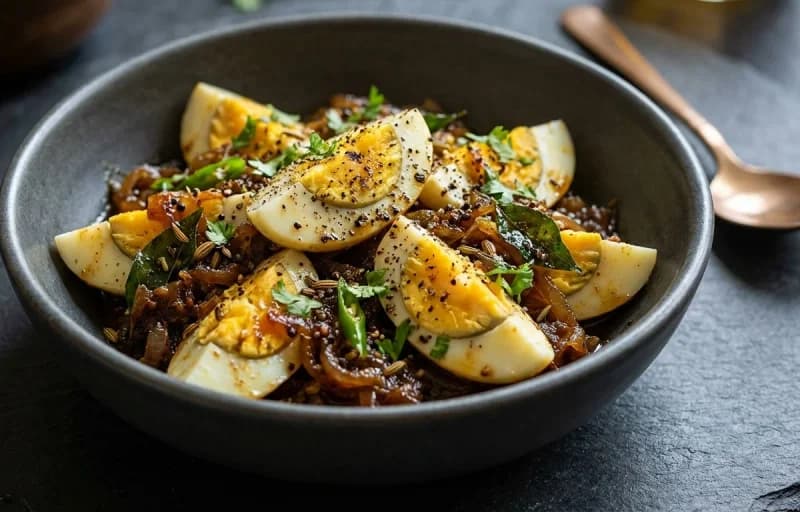 Egg Pepper Fry with Neer Dosa - Recipe 1