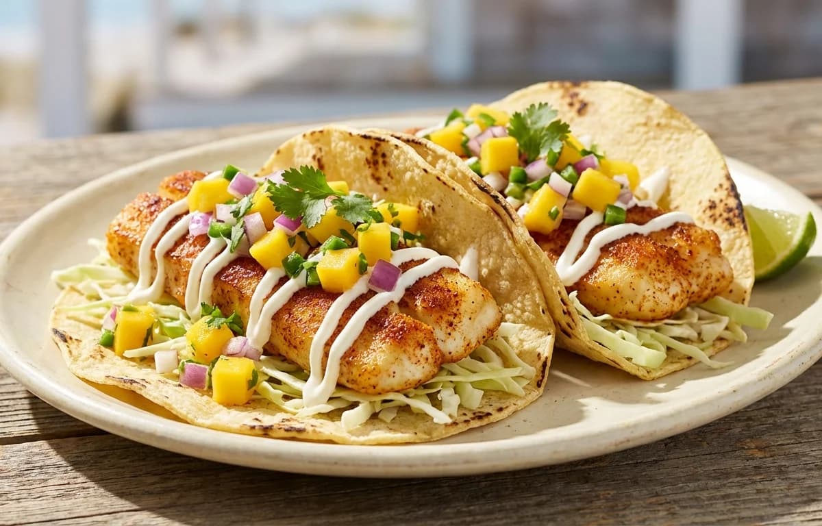 Fish Tacos with Mango Salsa