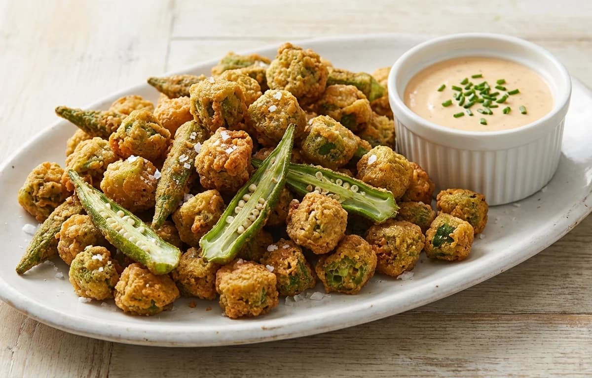Fried Okra with Comeback Sauce