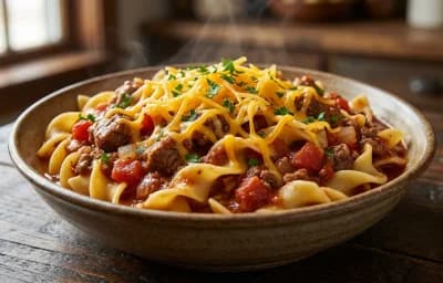 Goulash with Egg Noodles