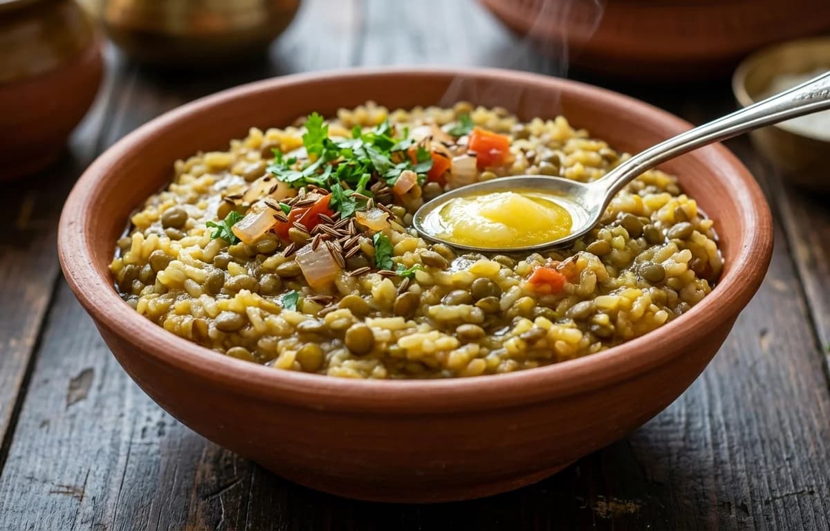 Green Moong Dal Khichdi