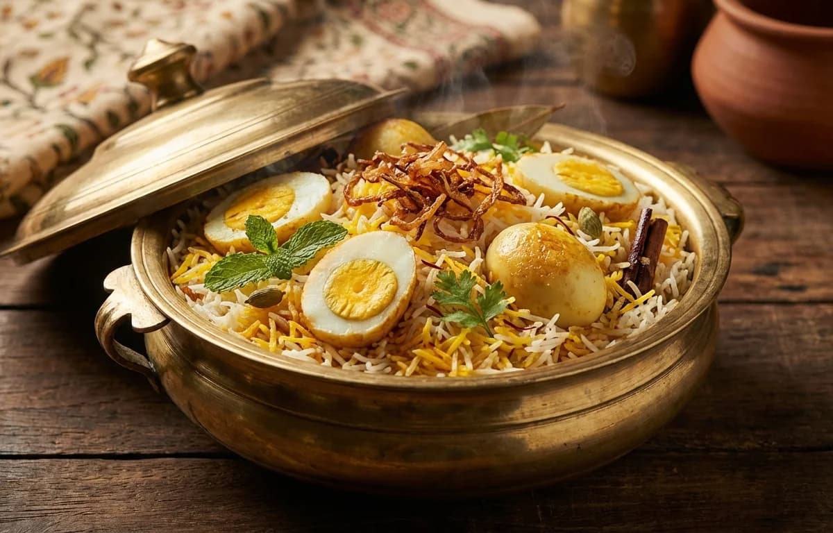 Hyderabadi Egg Dum Biryani