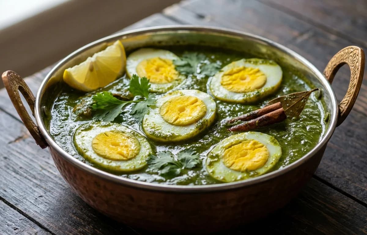 Hyderabadi Green Egg Masala