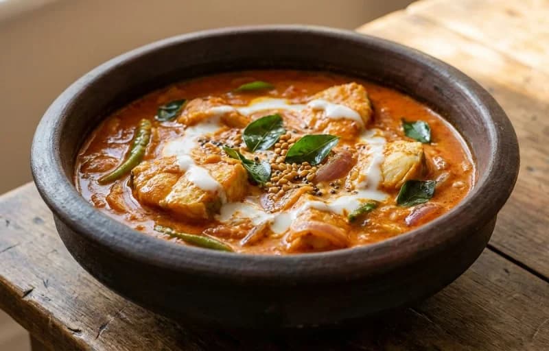 King Fish Curry, Steamed Basmati Rice and Cabbage Thoran - Recipe 1