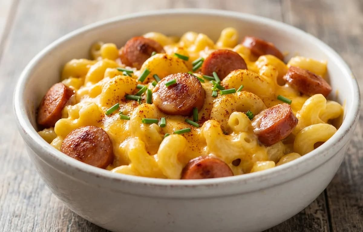 Mac and Cheese with Hot Dogs