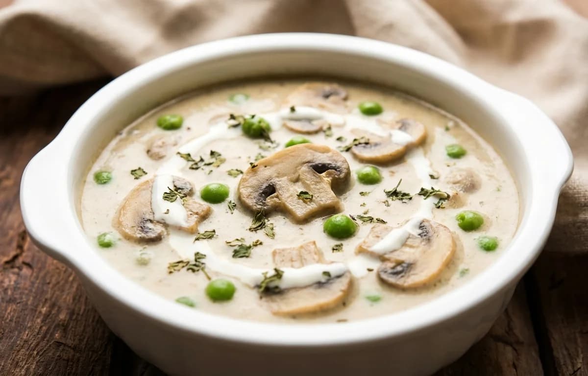 Mushroom Matar Malai