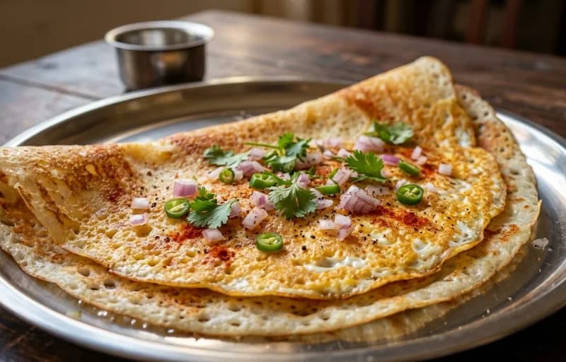 Muttai Dosa, Vegetable Sambar and Coconut Chutney - Recipe 1