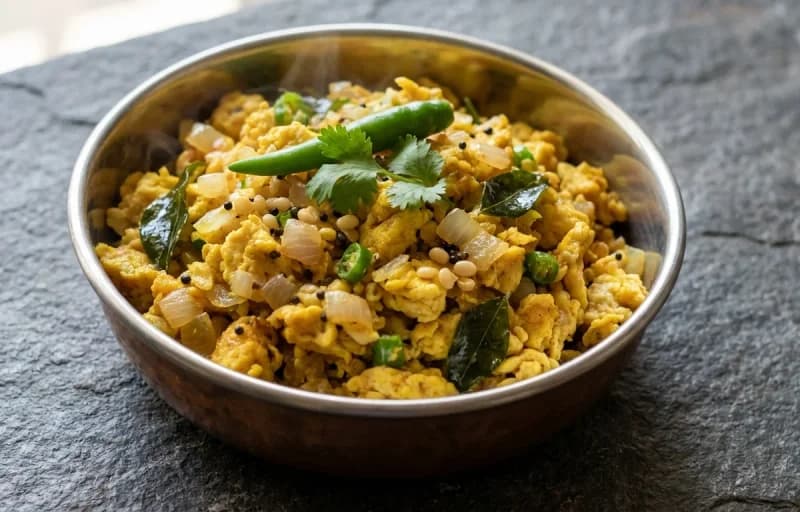 Chapati, Muttai Podimas and Curd - Recipe 2