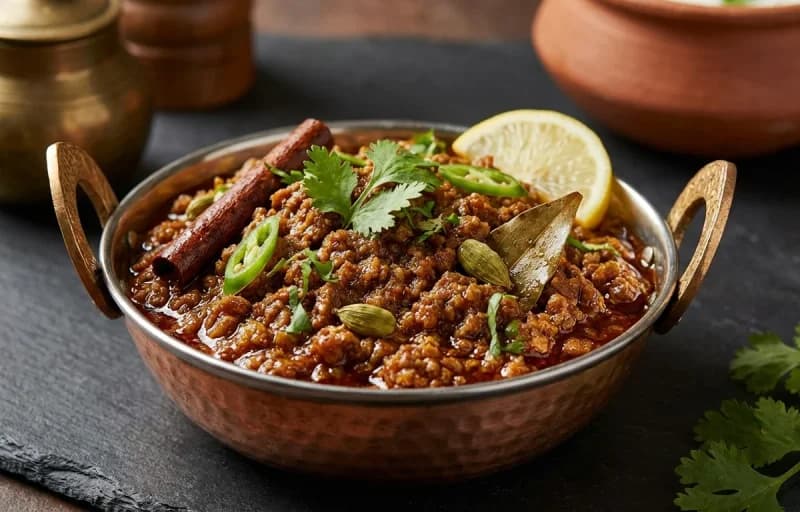 Mutton Keema Fry, Tandoori Roti and Khatti Dal - Recipe 1