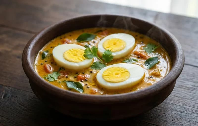 Nadan Mutta Curry, Ghee Rice, Kachumber Salad and Pappadam - Recipe 1