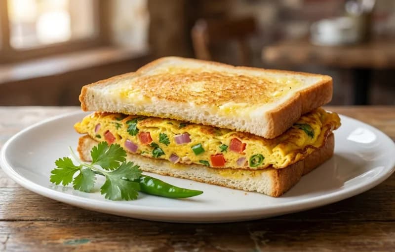 Omelette Sandwich with Noon Chai - Recipe 1