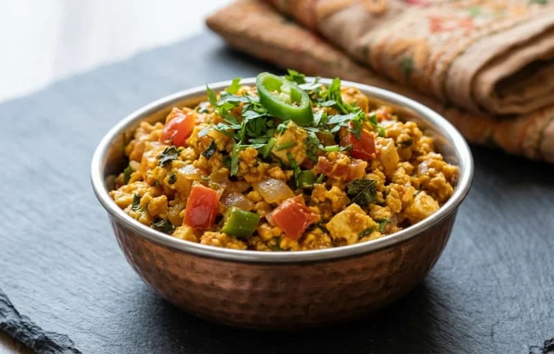Paneer Bhurji, Tawa Roti and Kachumber Salad - Recipe 1