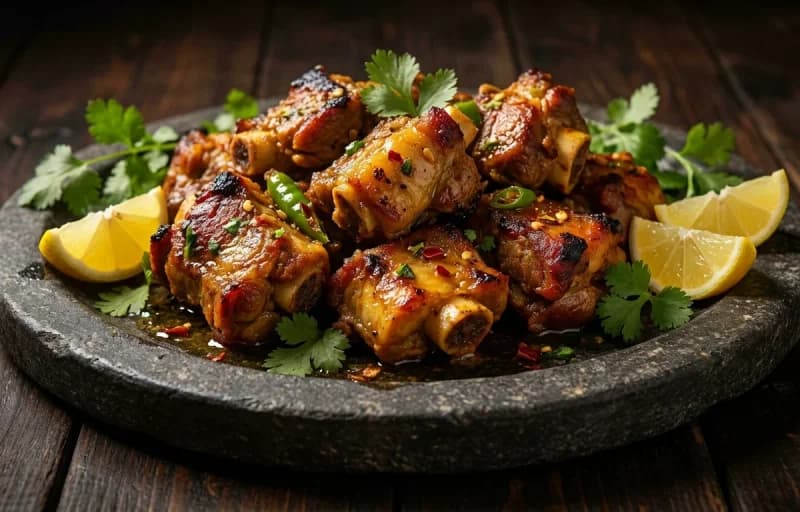 Pathar ka Gosht, Roomali Roti and Mint Chutney - Recipe 1