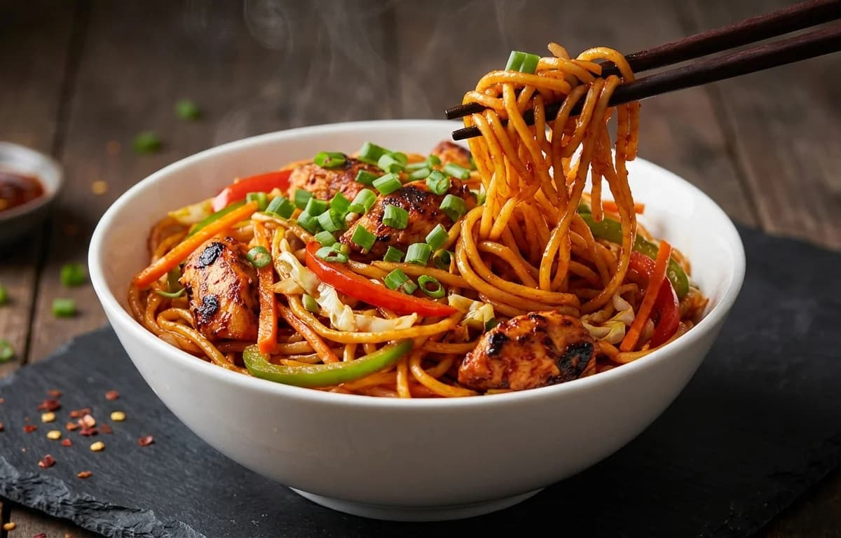 Schezwan Chicken Hakka Noodles
