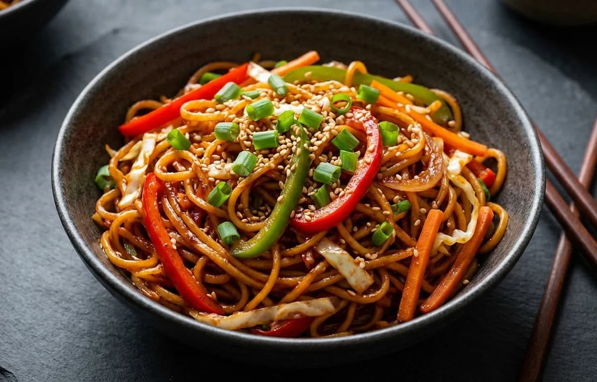 Schezwan Veggie Noodle Bowl