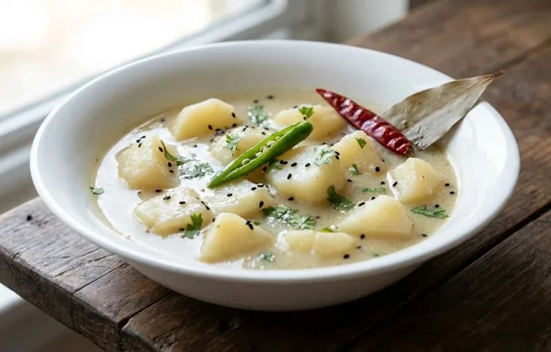 Bengali Porota with Shada Aloor Torkari - Recipe 2