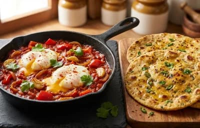 Shakshuka with Missi Roti