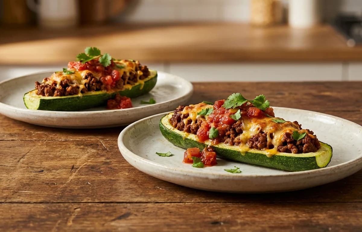 Taco Stuffed Zucchini Boats