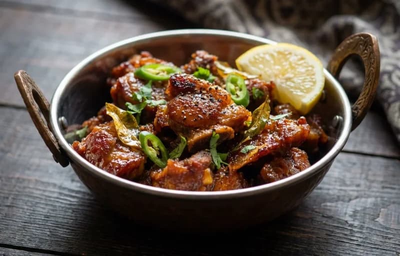 Talawa Gosht, Steamed Basmati Rice and Khatti Dal - Recipe 1