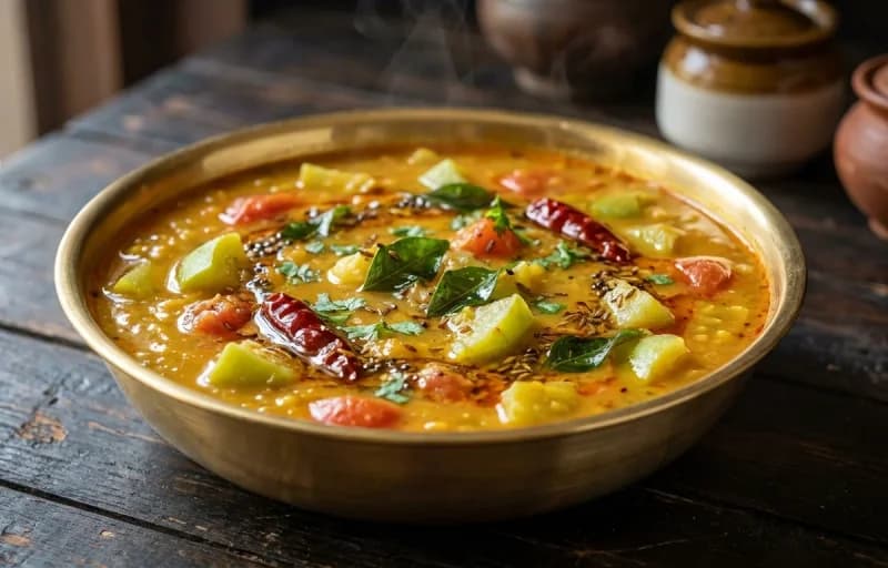 Vegetable Dalcha, Bagara Rice and Hard Boiled Egg - Recipe 1