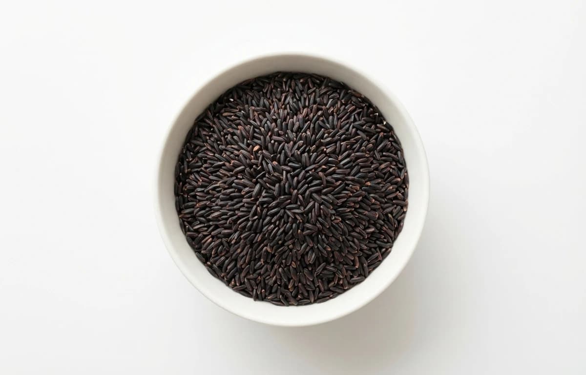 raw black rice