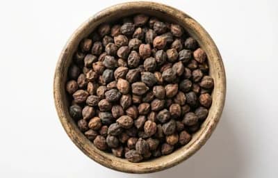 flattened black chickpeas