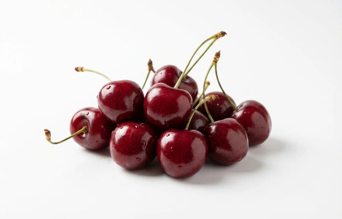 raw dark red sweet cherry
