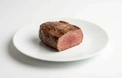 cooked broiled deer loin steak