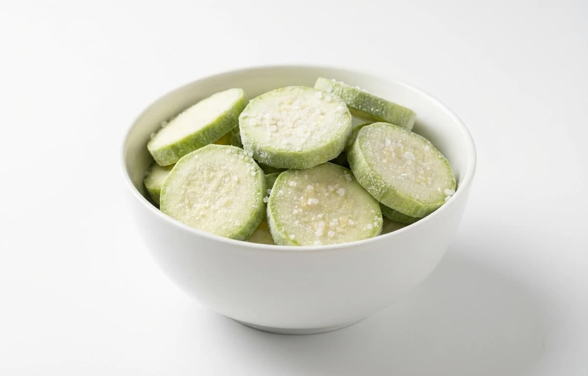 boiled salted frozen zucchini