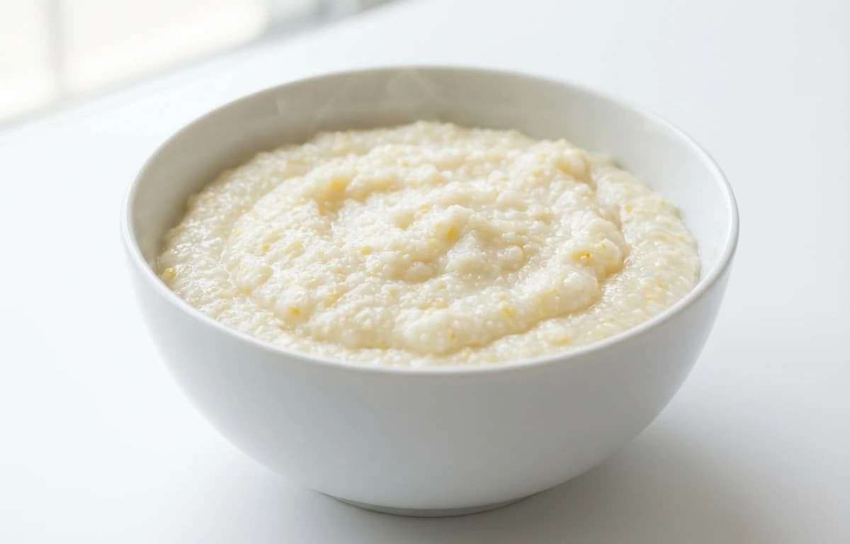 cooked unsalted white corn grits
