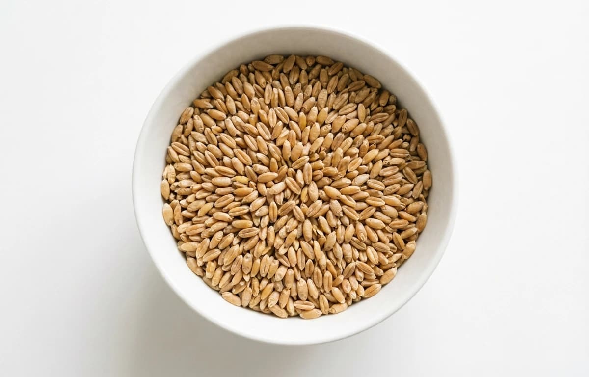 raw dry einkorn grain