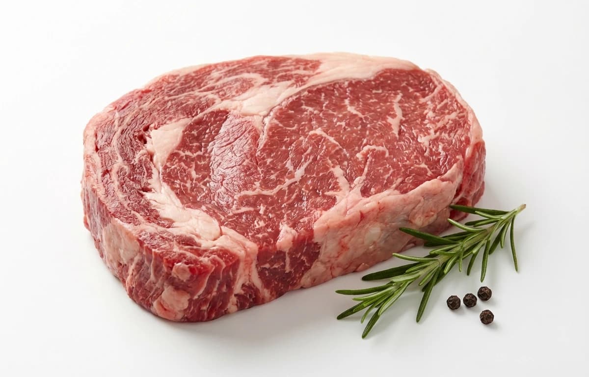 raw select top round beef steak