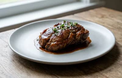 braised cooked veal thymus