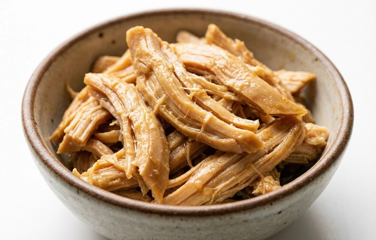 cooked shredded chicken